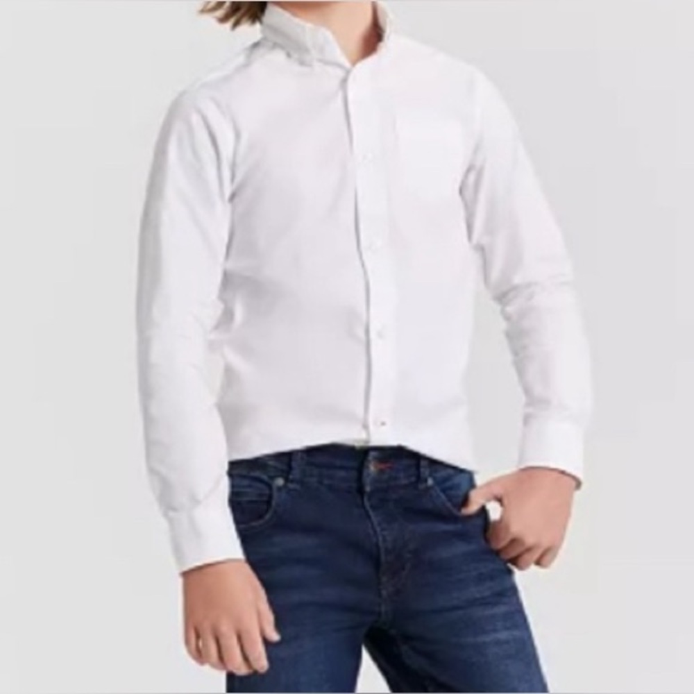 Tommy Hilfiger NWT Boys Oxford Button Up Shirt - Picture 1 of 6